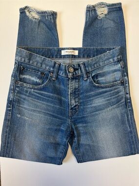Moussy Vintage Women’s Japanese Jeans Distressed Med Wash Fray Hems  SZ 26 X 26